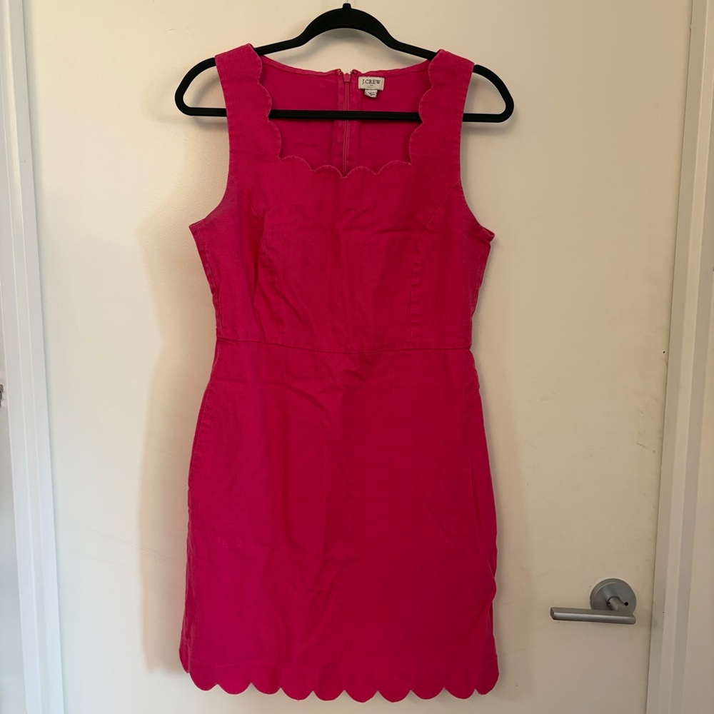 J. Crew Scalloped Shift Dress in Pink Size 8